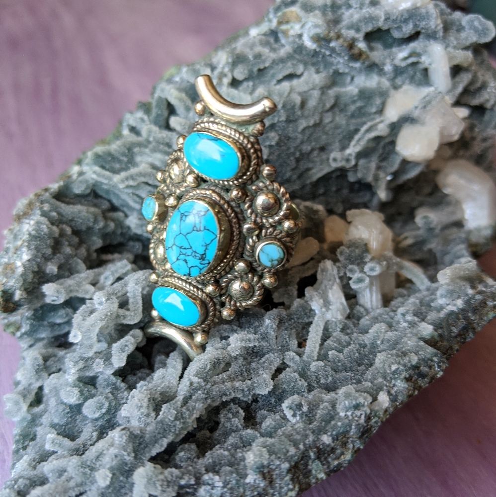 boho turquoise ring